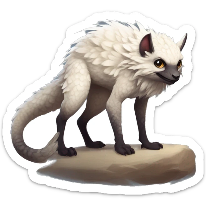  Scaly Cute Edgy Realistic Rare Fantasy Fluffy Slim Vernid-Trico-Melprin-species by LiLaiRa, by Falvie, full body sticker