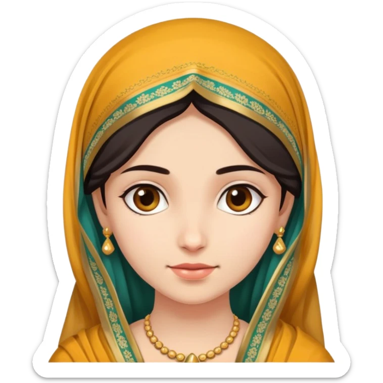 Create a girl with duppatta on her head sticker