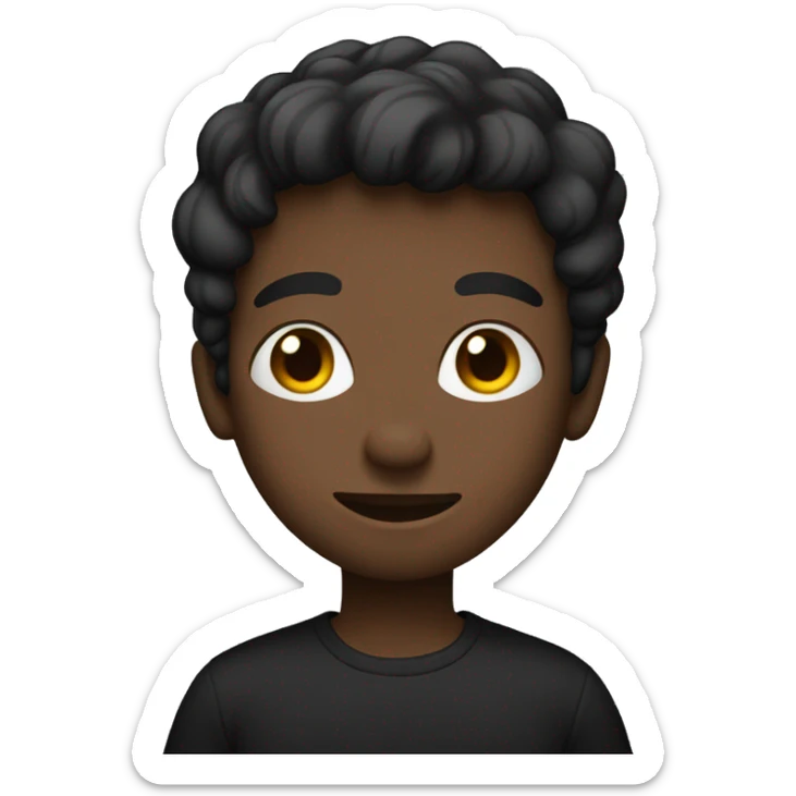 person wearning black t shirt from waist up sticker