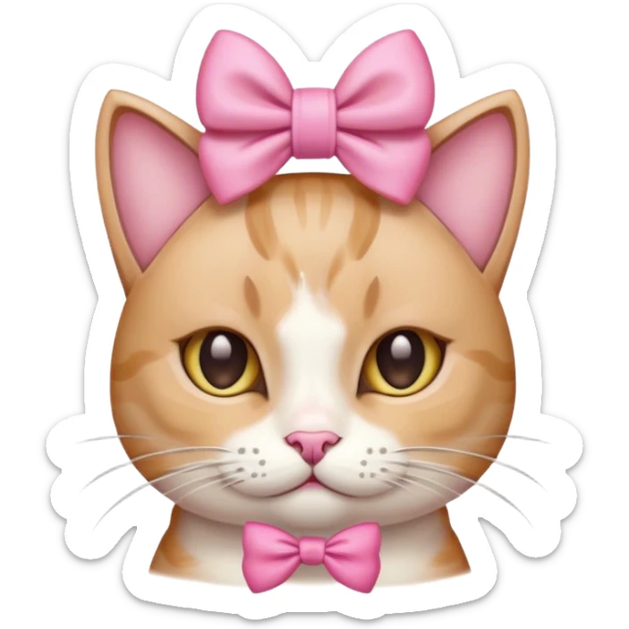 Gato com laço rosa na cabeça  sticker