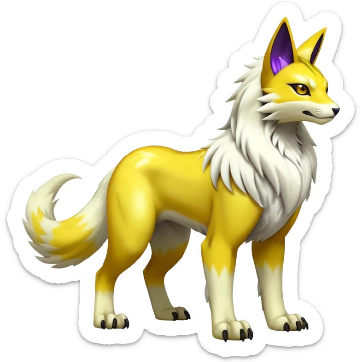 Shiny Elemental Exotic Renamon-Raikou-Liepard-Persian-Pokémon-Fakémon-hybrid-creature (full body) sticker