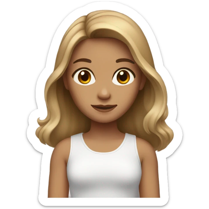 Girl with Light brown hair and brown eyes sticker