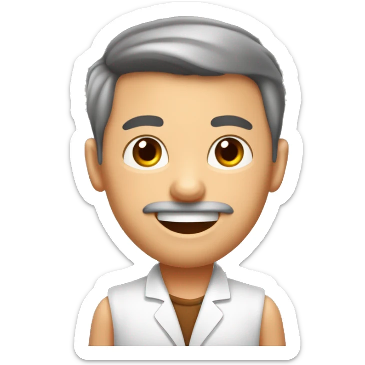 Crea un avatar de medio cuerpo de un nutricionista pelirrojo con ojos grandes y de color marrón rron, cara fina, pelo corto, empieza por ahí y vamos refinando el resultado  sticker