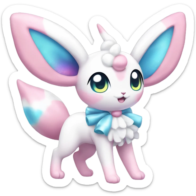 Kawaii Gorgeous Beautiful Shiny Sparkly Sylveon-Pokémon full body sticker