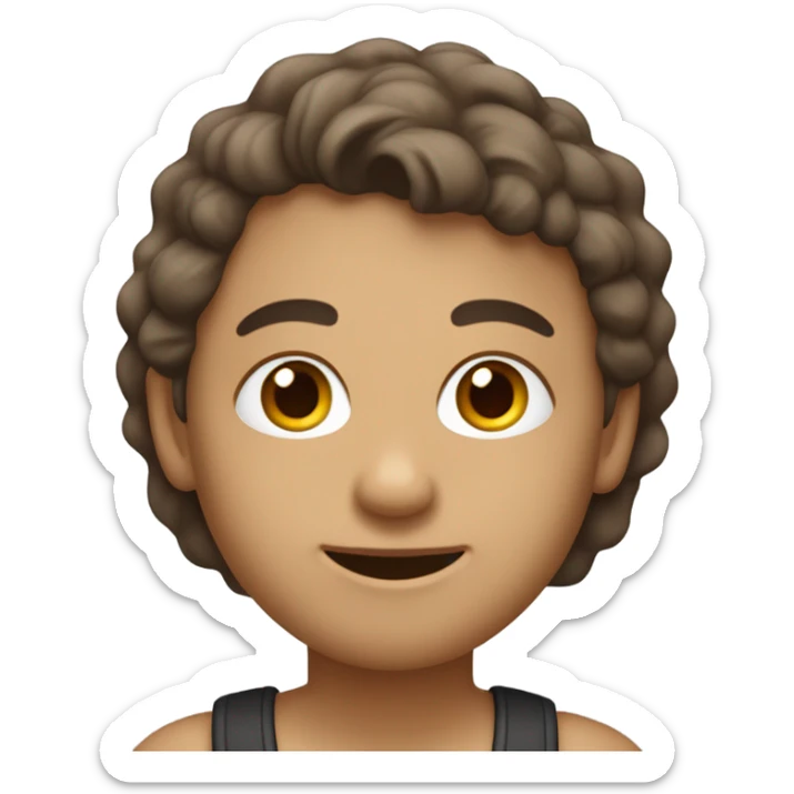 genera un emoji de un joven adulto de piel blana cabello cafe claro que sea atractivo y intelecual que genere armonia al verlo sticker