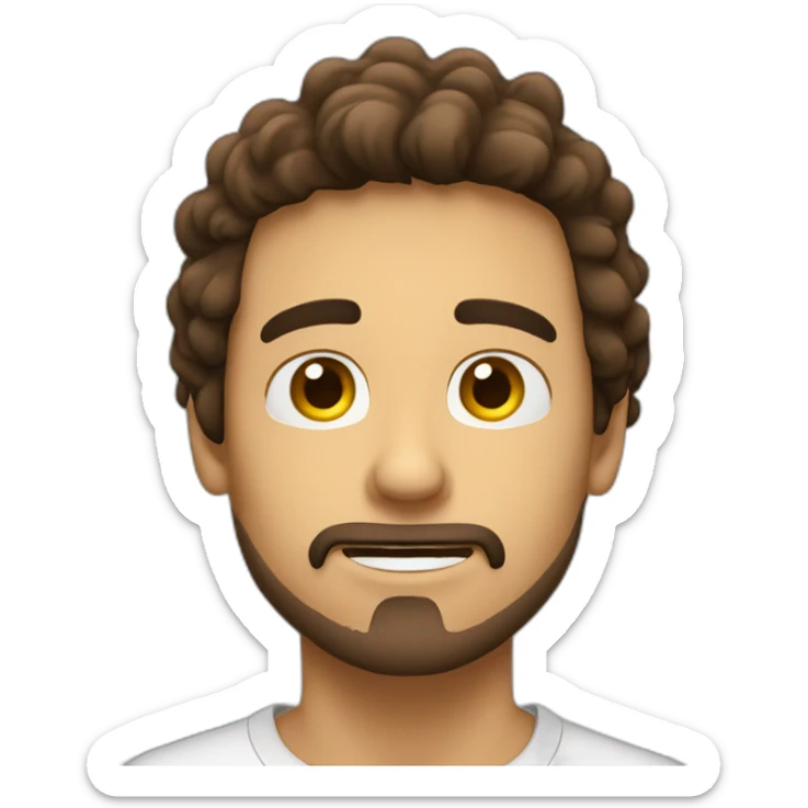 Amazed person, Latino_guy, brown_hair, -shaggy hair, -straight_hair, goatee, pierced nose sticker