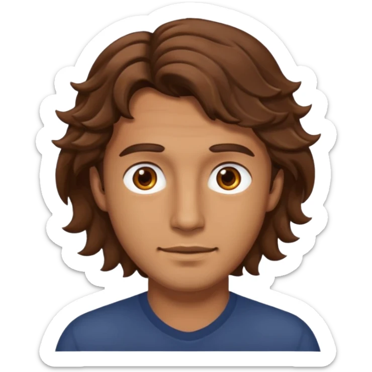 Man with tan skin and  brown eyes and  brown wavy hair sticker