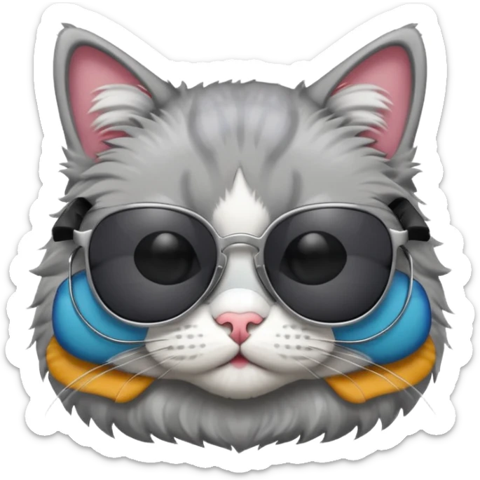 Cat with sunglasses sticker