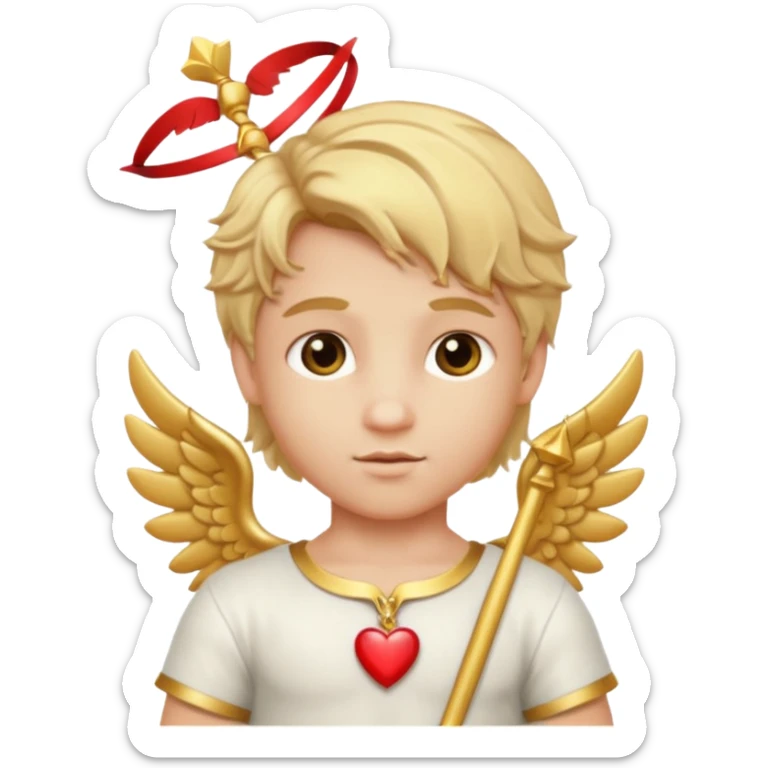 Cupid, God of Love from Gods and Goddesses with golden blonde hair, white and gold outfit sticker