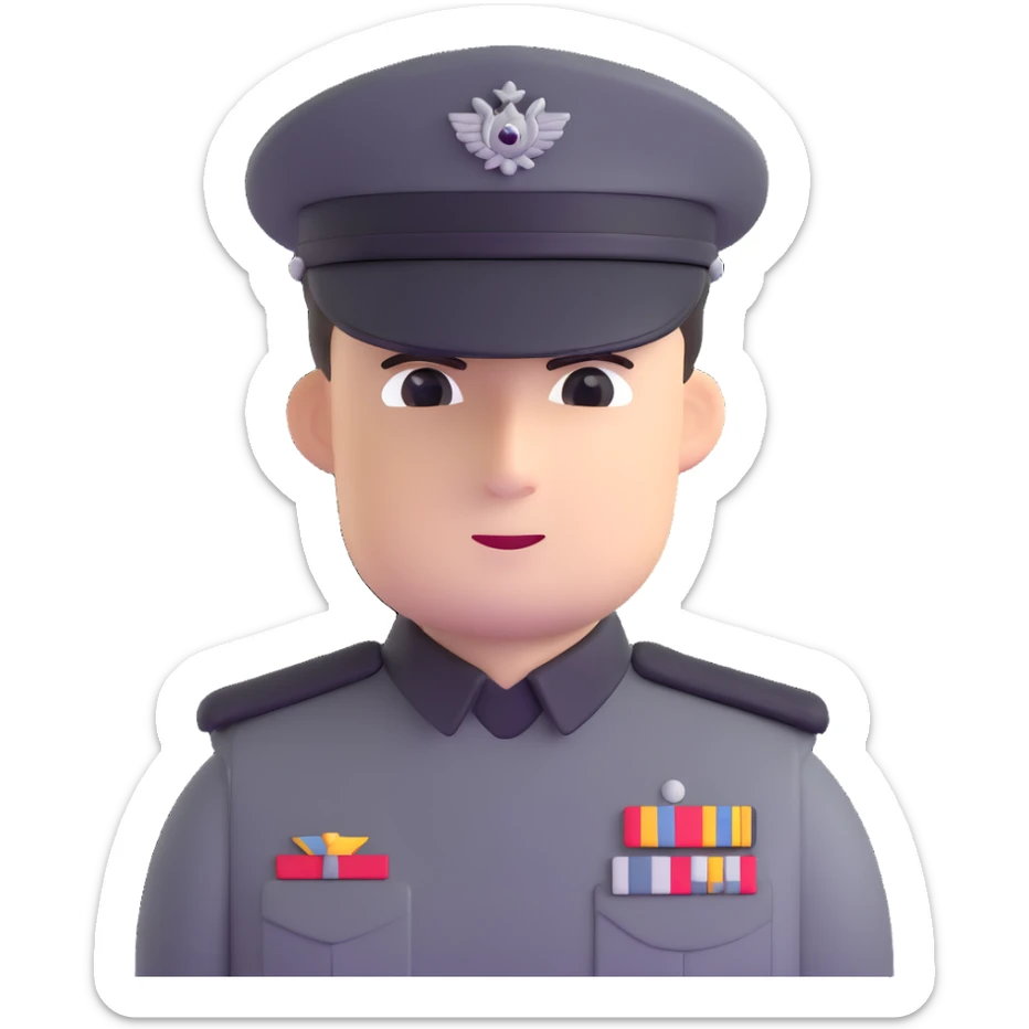 Imperial officer with rank insignia and olive-gray uniform from Star Wars sticker
