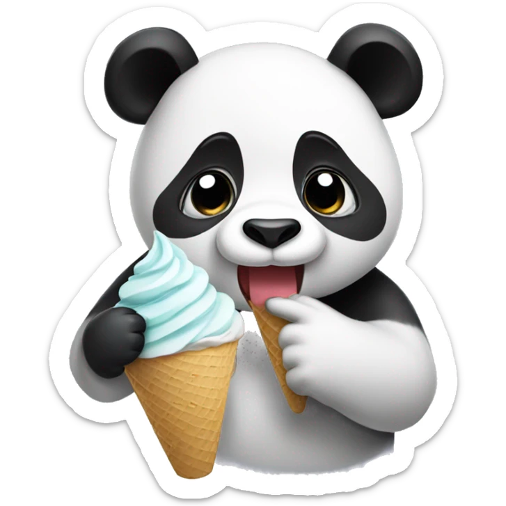 Panda eating ice cream sticker