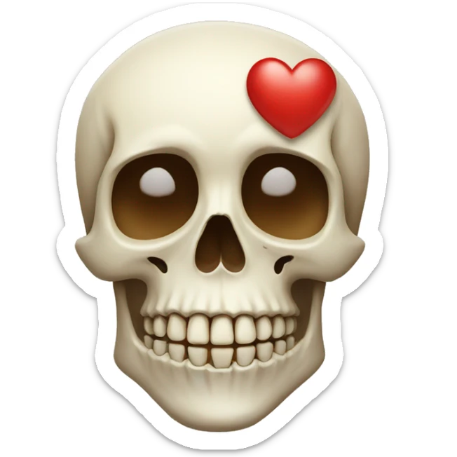 Skull with love sticker
