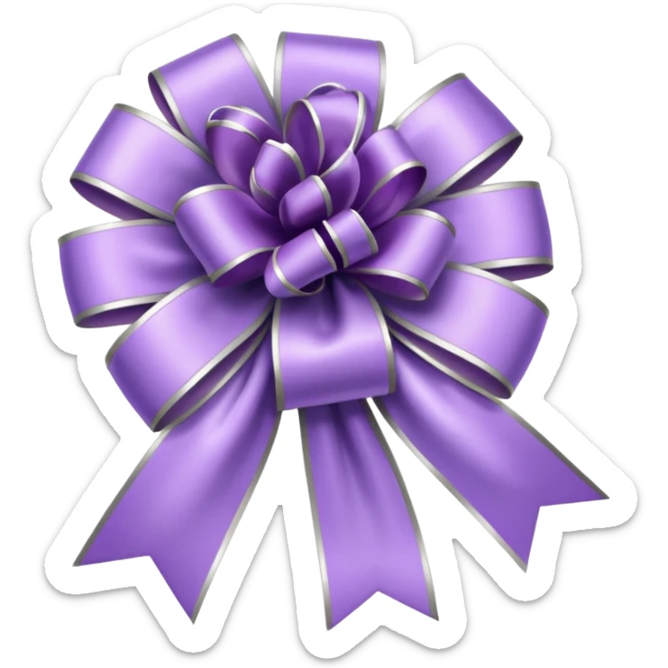 Bouquet of lilac flowers with a satin and metallic bow sticker