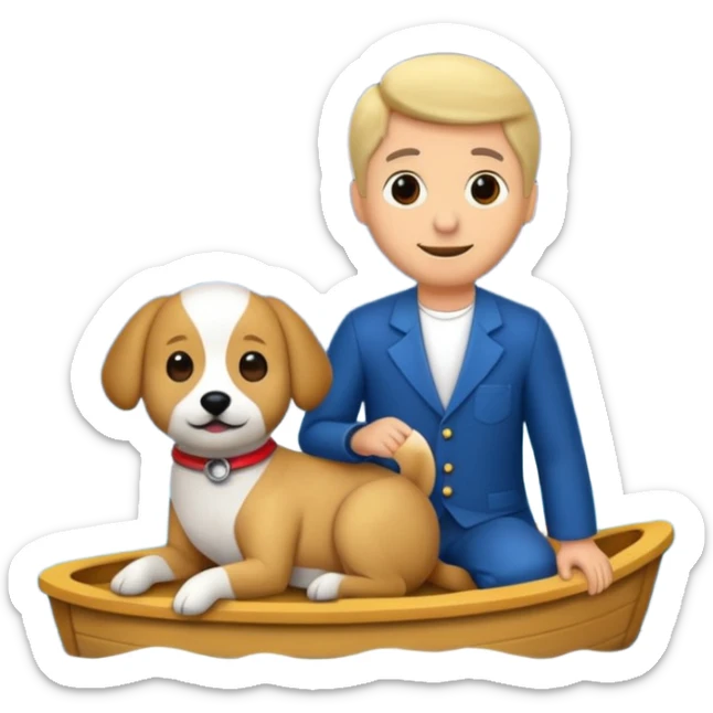 crea un emoji de buenas noches. Pon un texto : Buenas noches Javier y Tobi. Javier es una imagen de profesor y Tobi q sea imagen de un perro sticker