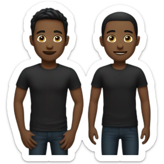 Boy talk and slim have got dark hair and black t-shirt  sticker