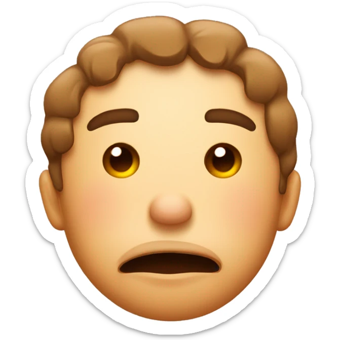 Sleepy face emoji with tongue hanging out tired brown skin sticker