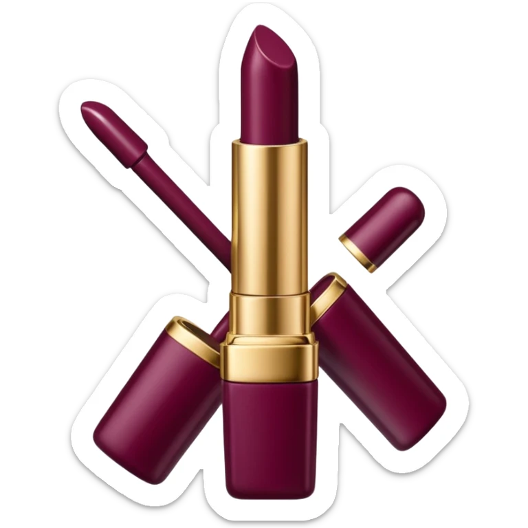 Dolce and Gabbana realistic burgundy plum liquid lipstick, transparent tube, gold shiny lid sticker