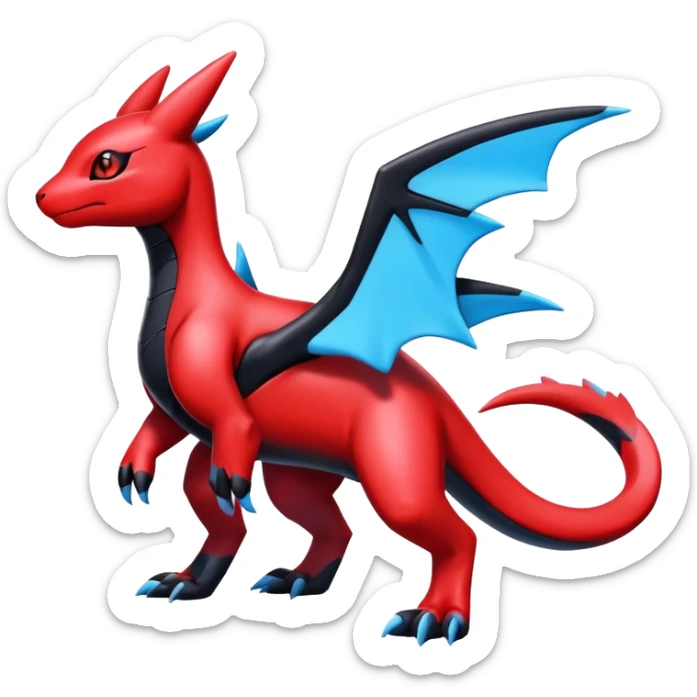 Cute Shiny Guilmon-Salandit-Umbreon-Fakémon-hybrid-creature (full body)  sticker