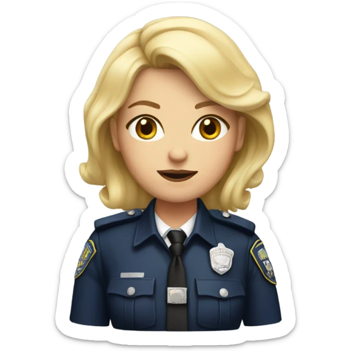 Blonde female in jewels police outfit sticker