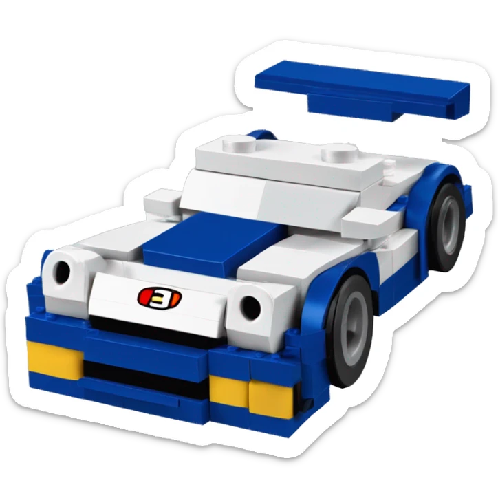 Lego wide-body dark blue Cardstock Papercraft fr-s racecar sticker