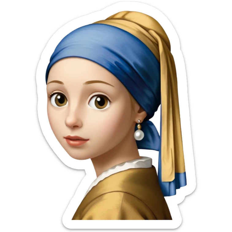 Johannes Vermeer, Girl with a Pearl Earring,  in frame sticker