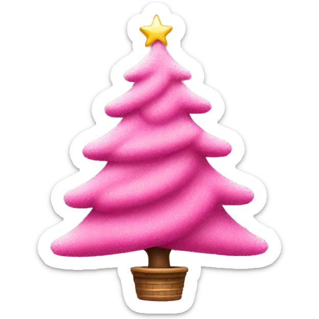 Pink Christmas tree sticker