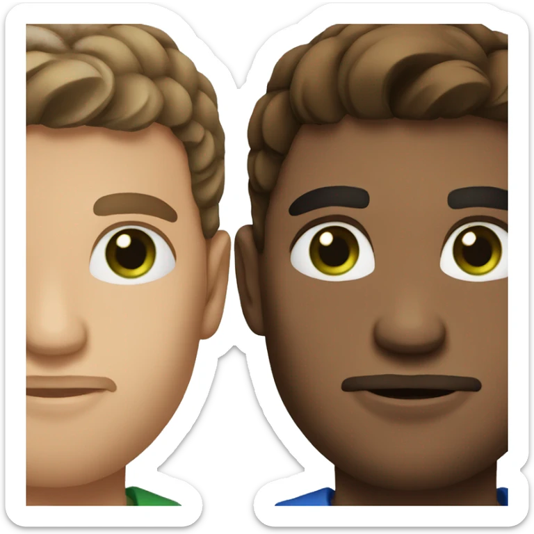 man have brown hair and have green and blue eyes color  sticker