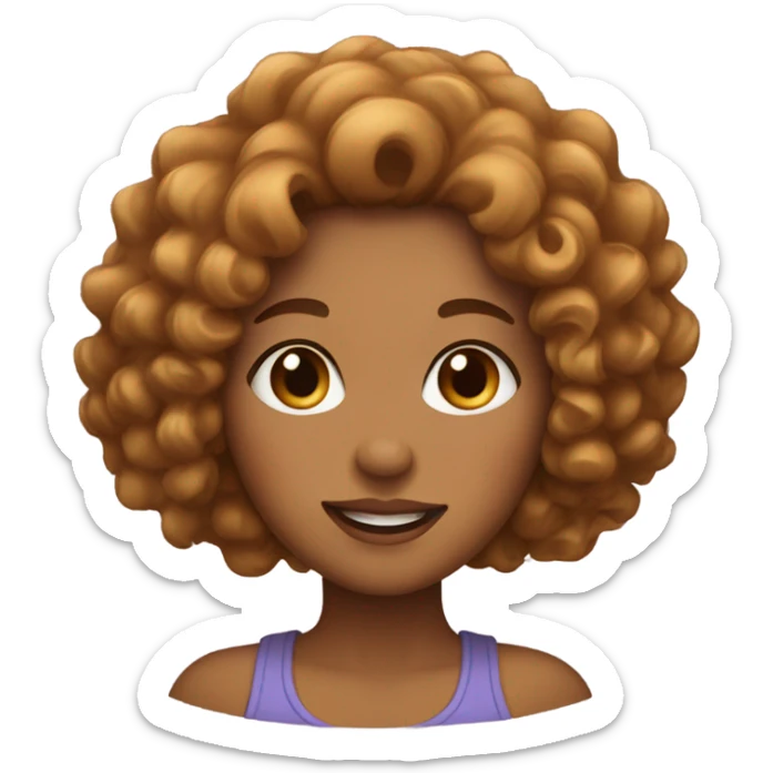 a woman with curl hair and caramel skin (the colour) sticker