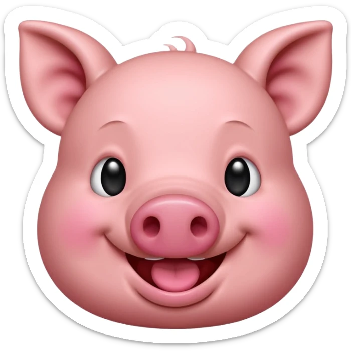 crée moi un emoji avec un cochon qui pleure de rire, tout rose  sticker