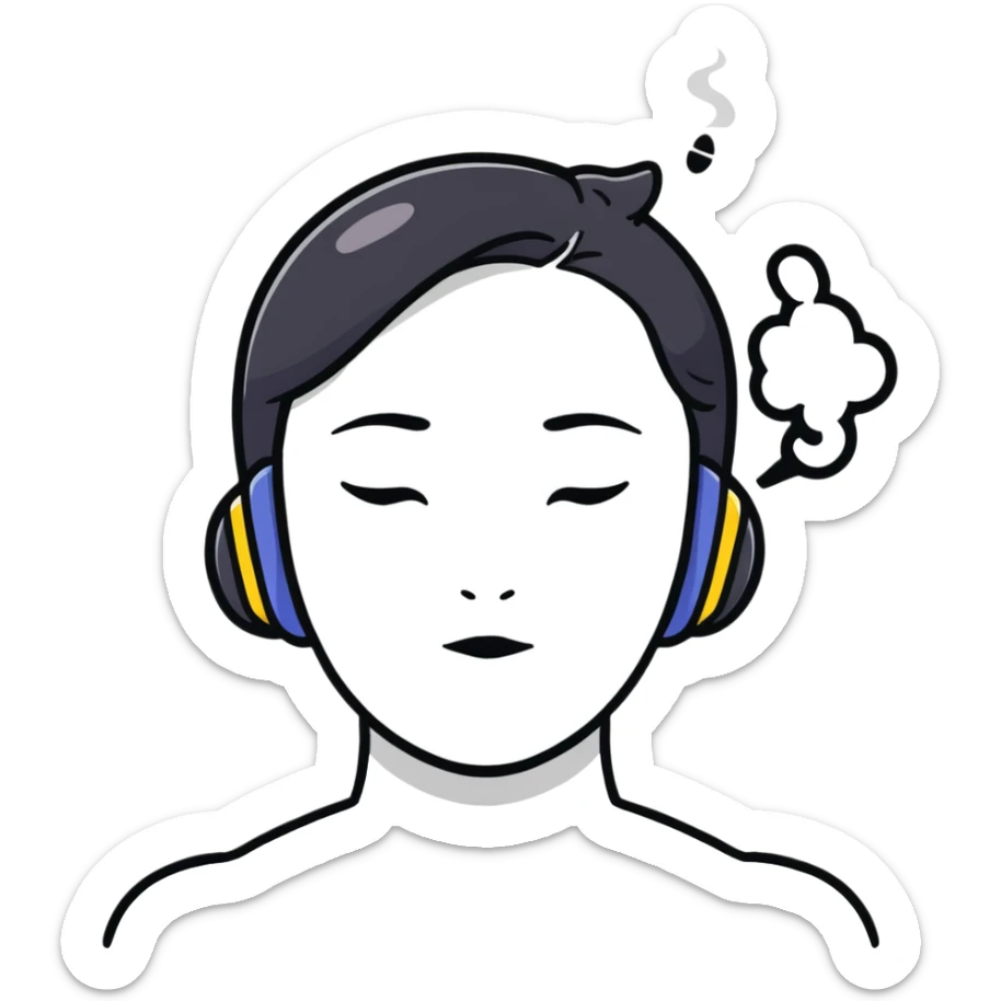 a woman with steam coming out of her ears sticker