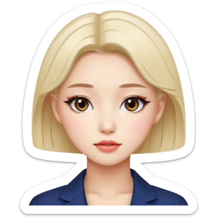 portrait of adult woman, Kpop style sticker