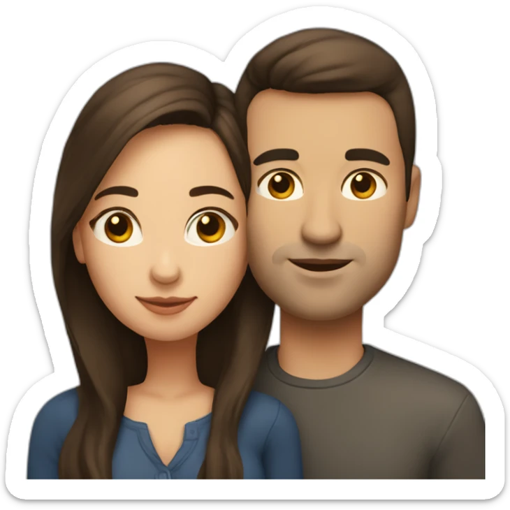 a-shaved-man-with-short-length-dark-hair-kissing-a-woman-with-long-brown-hair sticker