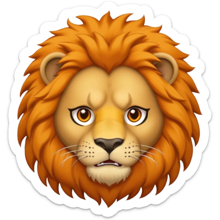 human in a lion costume, the lion face might be a little angry sticker