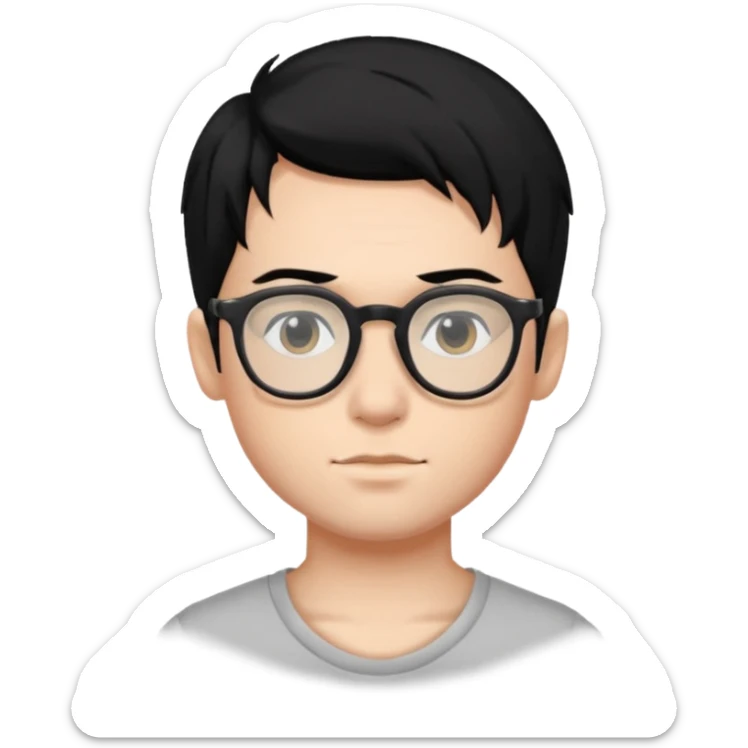 Has un chico con anteojos y tatuajes con pelo negro piel blanca sticker