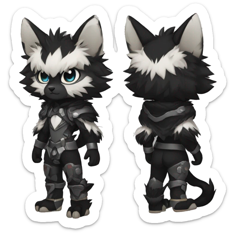 Anthro-Edgy-Cool-Black-Contrast-Colors-Fantasy-Fur-Sona-Chibi-Shiny-Fakémon-Hybrid full body sticker