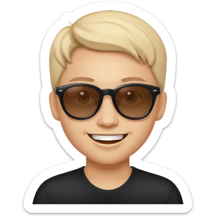 Naughty looking smile with sunglass  I mean  this kind of smile "😊" sticker