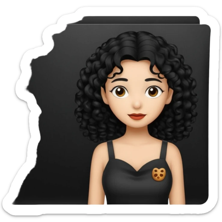 black transparent pocket black folder - with a canela skin girl with curly black hair logo  sticker