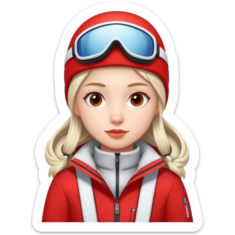 solingen person/ girl with red skiclothes and white details  sticker
