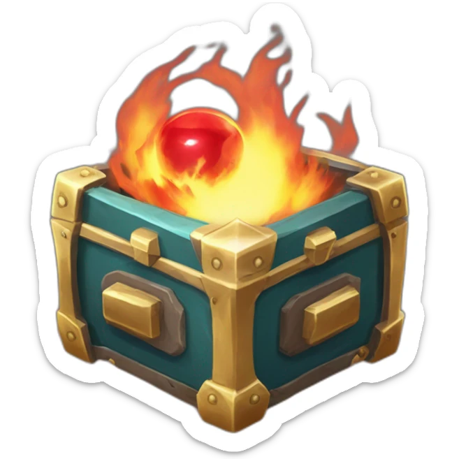 Pokemon Game LootCase Color Red Fire Flame Rich Treasure Legendary Epic Pokeballs and Pokemons Inside this have Shiny Glow sticker