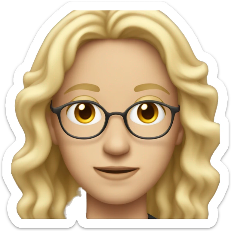 high school music teacher with a middle part and wavy hair blonde hair. sticker