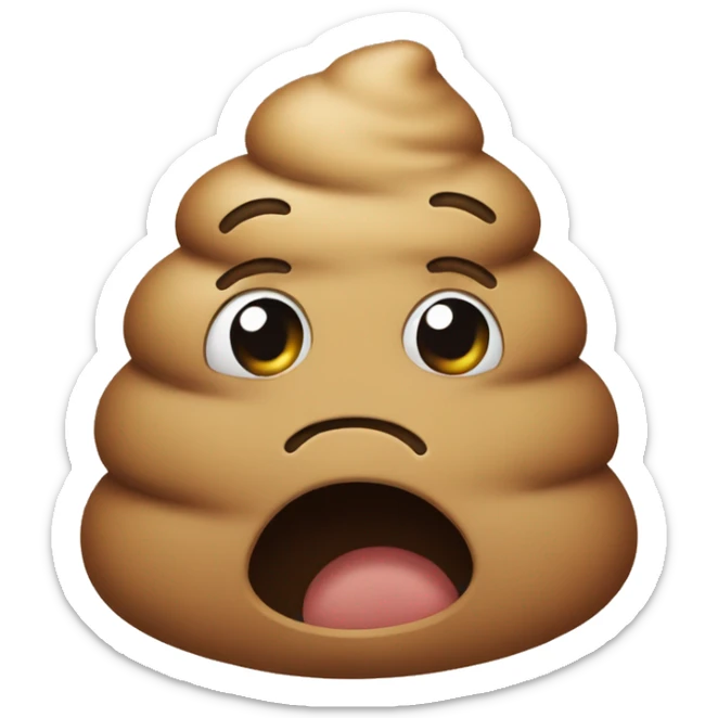 poop emoji combined with crying emoji so like a crying poop emoji sticker