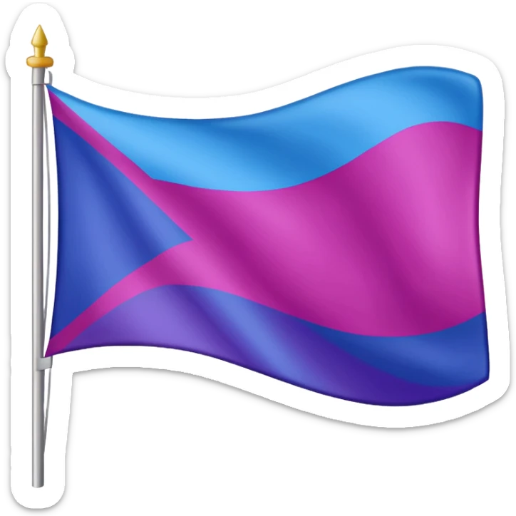 La bandera bisexual (lleva 3 franjas: la de arriba color magenta, abajo azul y en medio morada) sticker
