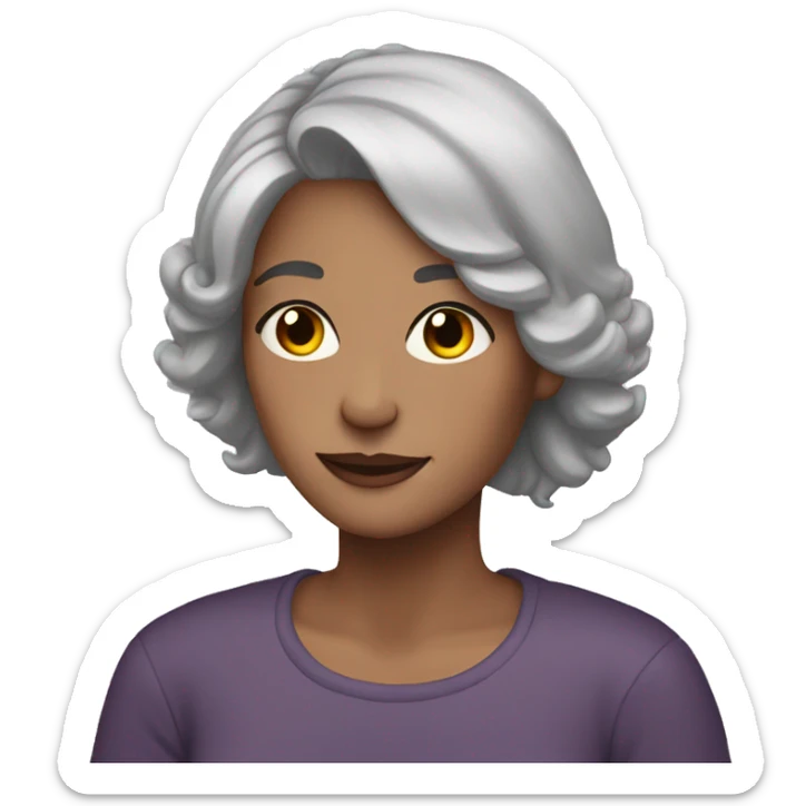 woman with grey hair and rainbow skin and ferdettusjv sticker