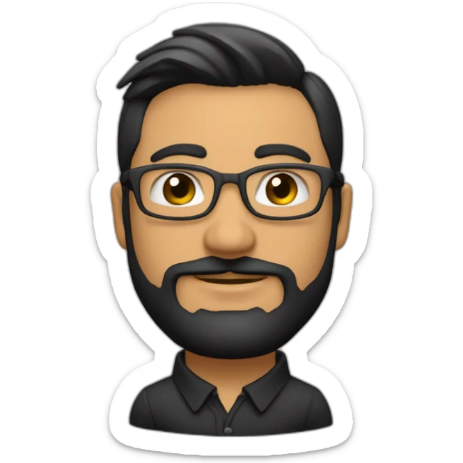 Elkin de la cruz-consultor de negocios-sombra barba blanca-lentes marco negro sticker