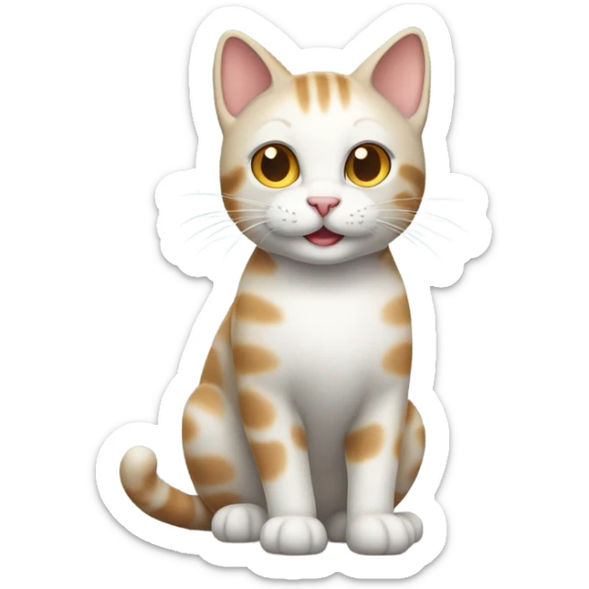 Happy cat, full body cat, cat color sticker