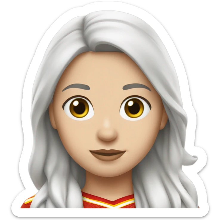 Kansas City Chiefs white brunette woman fan with green eyes sticker