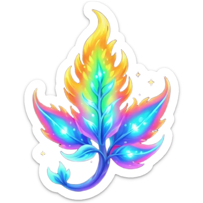 Elemental Forty Fiery Sparky Fierce Colorful Gradient Sparkly Nebular Starry Flaming Viney Vinal Dusky Aurorus-Amaura-Auroras-Pokémon-Fakémon-creature sticker