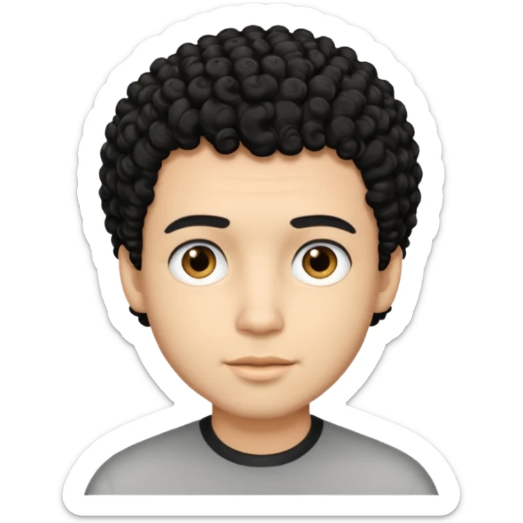 mas blaquito y con crespos peli negro motilado hobre sticker