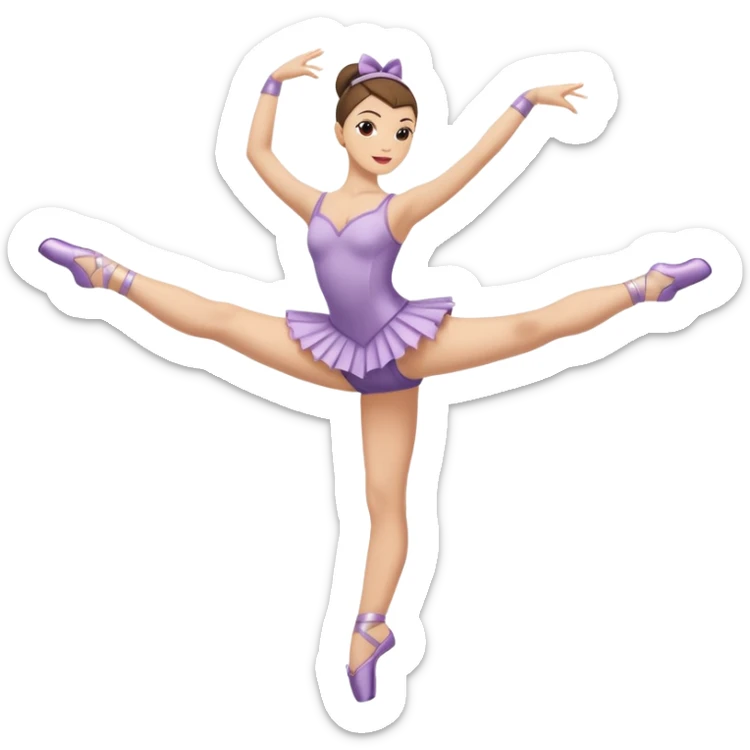 Una chica con vestuario de bailarina urbana con las piernas flexionadas, el dedo índice en la boca, el tren superior inclinado hacia la izquierda y con la cadera proyectada hacia la izquierda sticker