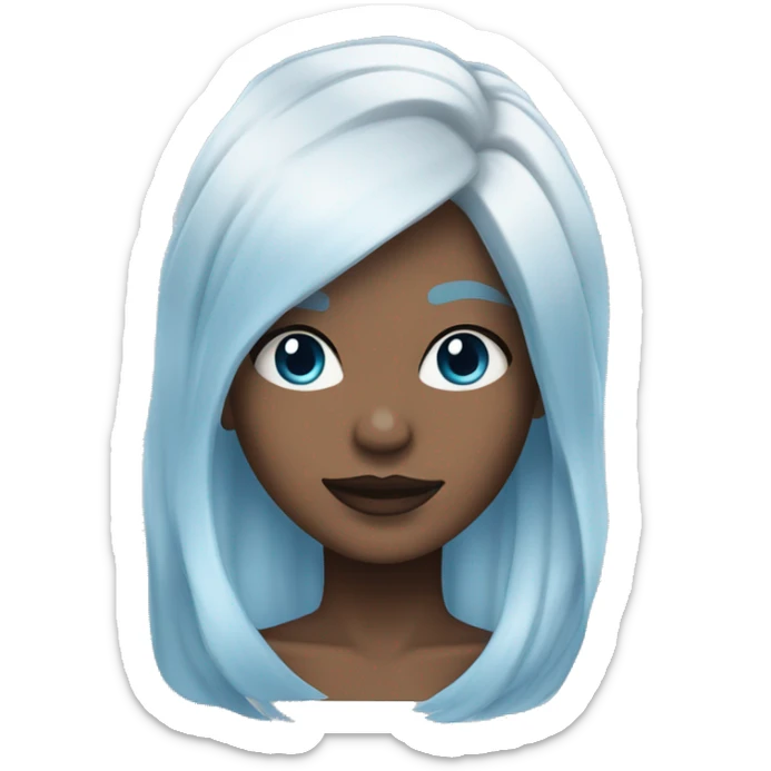 Vanessa Carlysle with sky blue skin and white hair color   sticker